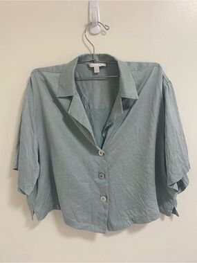 lunya Soft Blue Washable Silk Top
